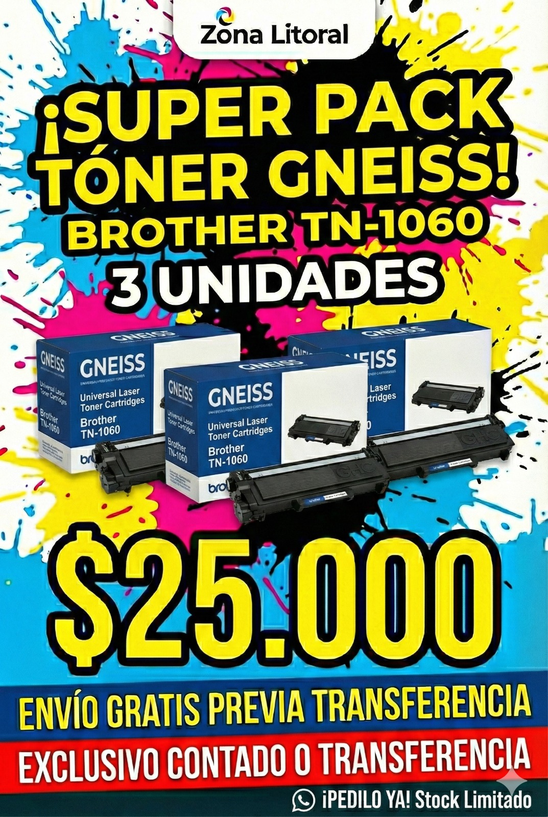 COMBO X3 TONER ALT GNEISS 1060 PARA BROTHER